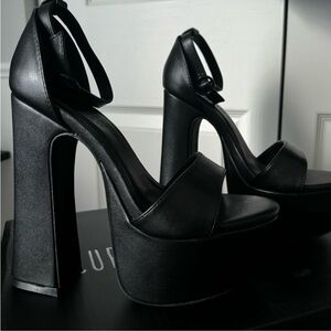 Black platform heels